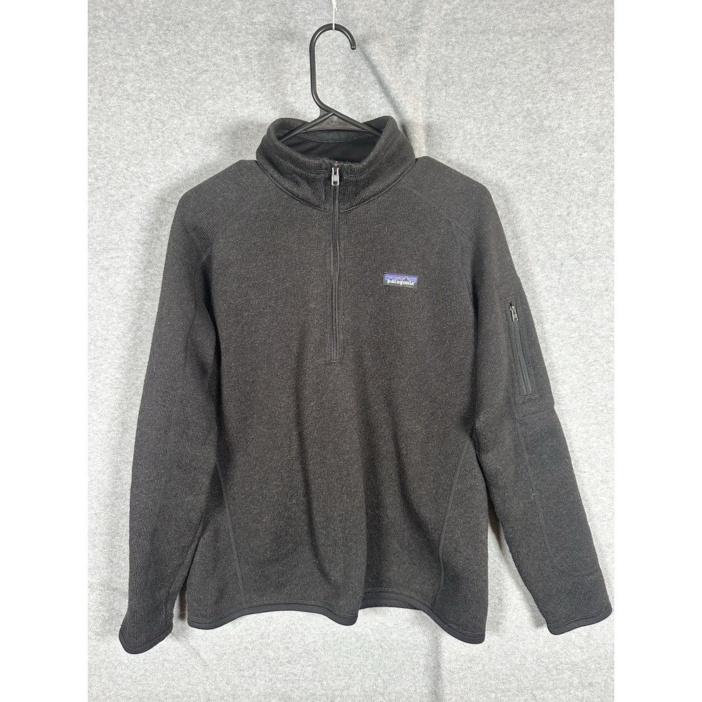 Patagonia Better Sweater 1/4 Zip Women L Black Fleece Pullover 25617 FA18